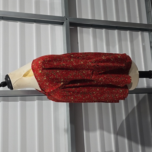 Miss Me Red and Gold Floral Print Blouse Size Small - Picture 6 of 12